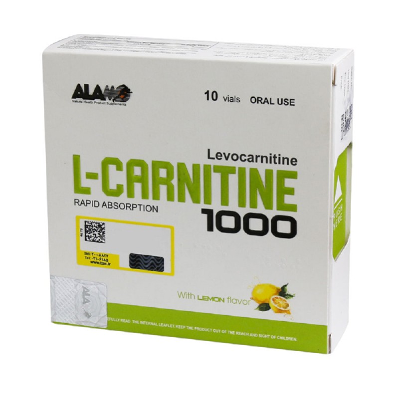 ویال خوراکی لووکارنیتین ال کارنیتین 1000 میلی گرم آلامو 10 عدد