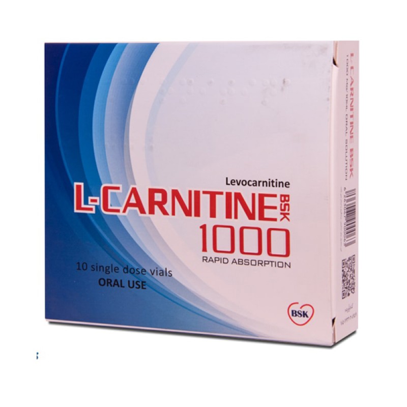 ویال خوراکی ال کارنیتین 1000 میلی گرم بی اس کی 10 عددی