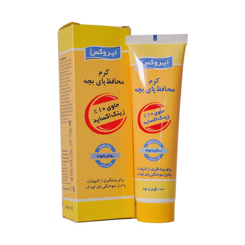 کرم محافظ پای بچه حاوی 10 درصد زینک اکساید ایروکس