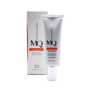 کرم ضد آفتاب نرمال SPF50 بژ روشن ام کیو 55 میلی لیتر