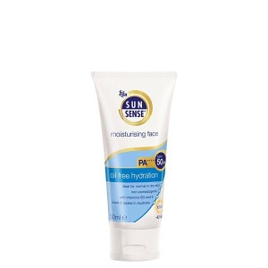 کرم مرطوب کننده صورت SPF50 سان سنس مناسب پوست نرمال تا خشک 50 گرم