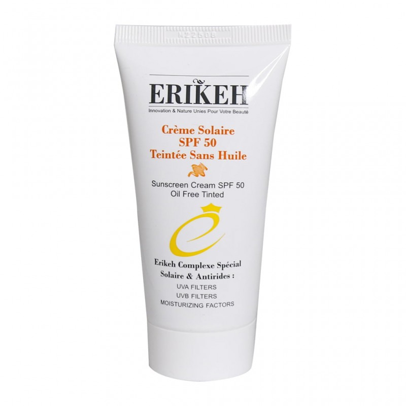 کرم ضد آفتاب رنگی فاقد چربی SPF50 مناسب پوستهای آکنه ای اریکه 50میلی لیتر
