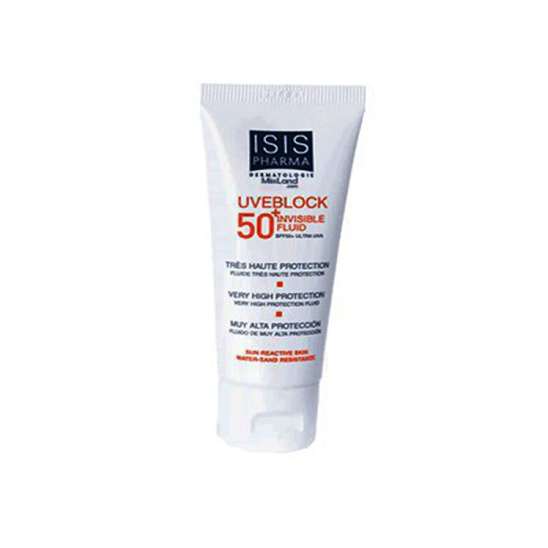 فلوئید ضد آفتاب بی رنگ یووی بلاک SPF50 آیسیس فارما 40 میلی لیتر