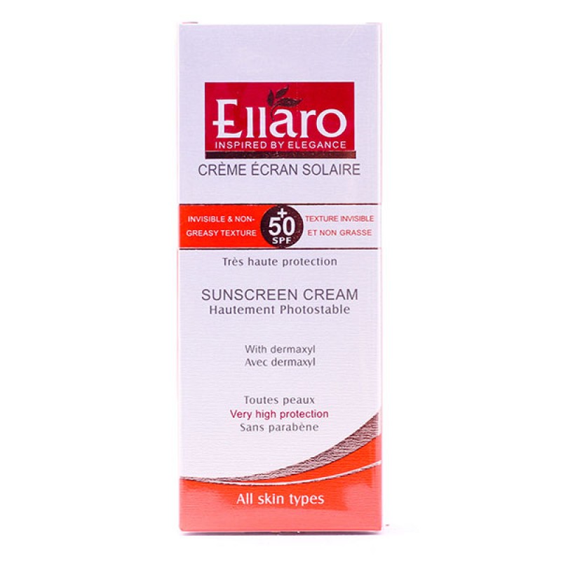 کرم ضد آفتاب بی رنگ الارو SPF50 مناسب انواع پوست ۵۰ میلی‎ لیتر