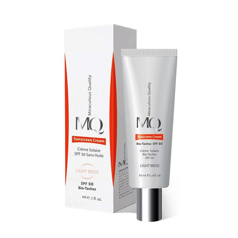 کرم ضد آفتاب ضد لک SPF50 بژ روشن ام کیو 55 میلی لیتر