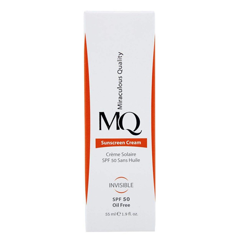 کرم ضد آفتاب فاقد چربی SPF50 بی رنگ ام کیو 55 میلی لیتر