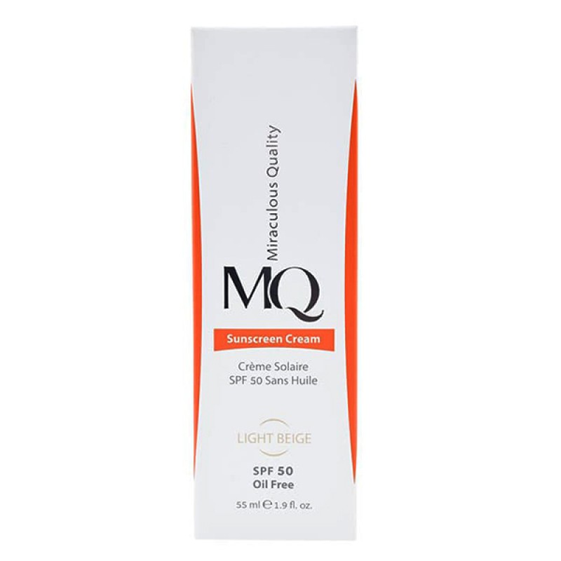 کرم ضد آفتاب فاقد چربی SPF50 بژ روشن ام کیو 55 میلی لیتر