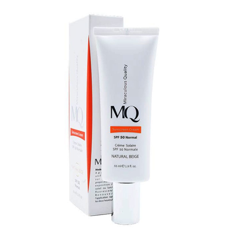 کرم ضد آفتاب نرمال SPF50 بژ طبیعی ام کیو 55 میلی لیتر 