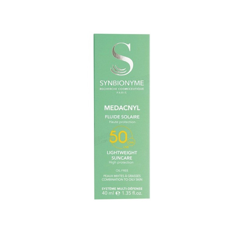 فلوئید ضدآفتاب مداکنیل سین بیونیم SPF50 مناسب پوست مختلط تا چرب 40 میلی لیتر