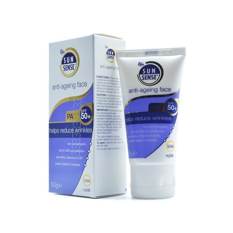 کرم ضد آفتاب سان سنس آنتی ایجینگ فیس +SPF50 ایگو ۵۰ گرم