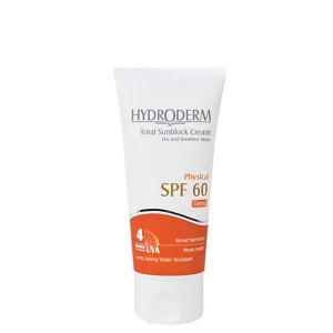 کرم ضد آفتاب SPF60 رنگی هیدرودرم مناسب پوست های خشک و حساس ۵۰ میلی لیتر