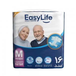 پوشینه بزرگسال چسبی ایزی لایف سایز متوسط بسته 16 عددی