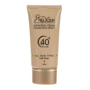 مديسان کرم ضدآفتاب کرم پودري بژ خيلي روشن انواع پوست SPF40