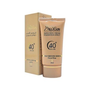 مديسان کرم ضدآفتاب کرم پودري بژ طبيعي پوست چرب حساس SPF40