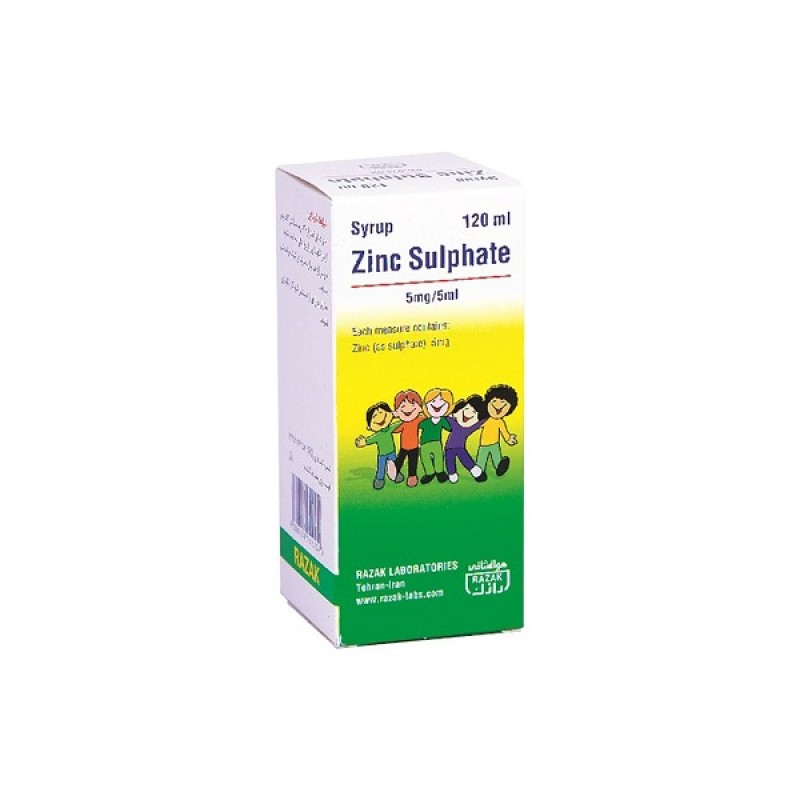 شربت زینک سولفات 5 میلی گرم رازک 120 میلی لیتر