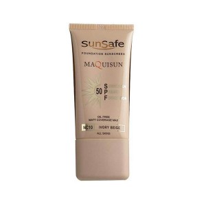 سان سيف ضدآفتاب کرم پودري فاقد چربي بژ عاجي SPF50