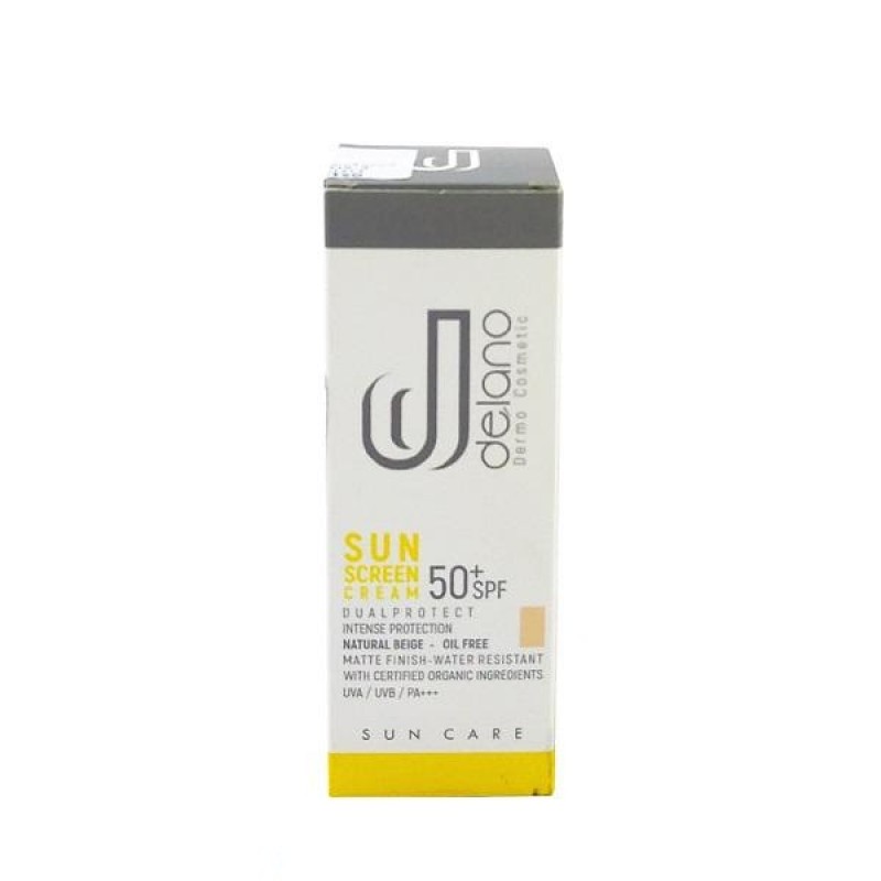 کرم ضد آفتاب رنگی مناسب پوست چرب+ SPF50 دلانو 50 میلی لیتر